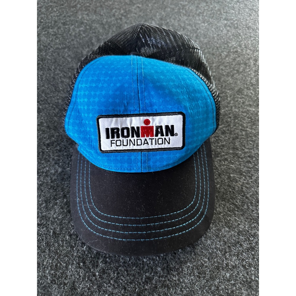 BOCO Gear Ironman Foundation Trucker Hat Blue Black Snapback Technical Mesh Cap